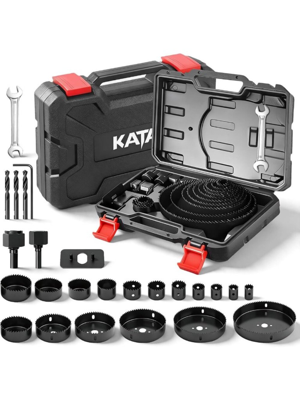 25-Piece Hole Saw Kit for Wood, Drywall, PVC & Plastic - Versatile Cutting Tools